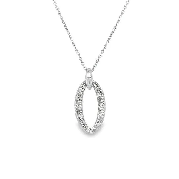 14k White Gold Oval Diamond Pendant Toner Jewelers Overland Park, KS