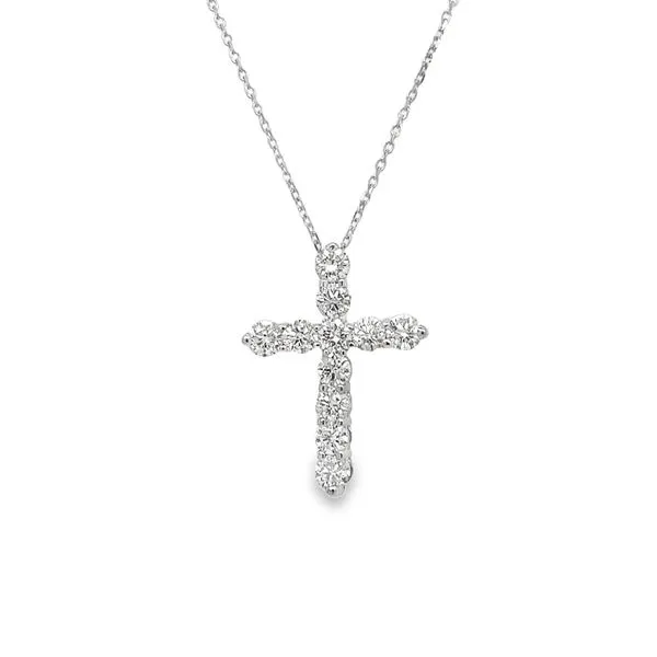 18k White Gold Diamond Cross Pendant Necklace Toner Jewelers Overland Park, KS