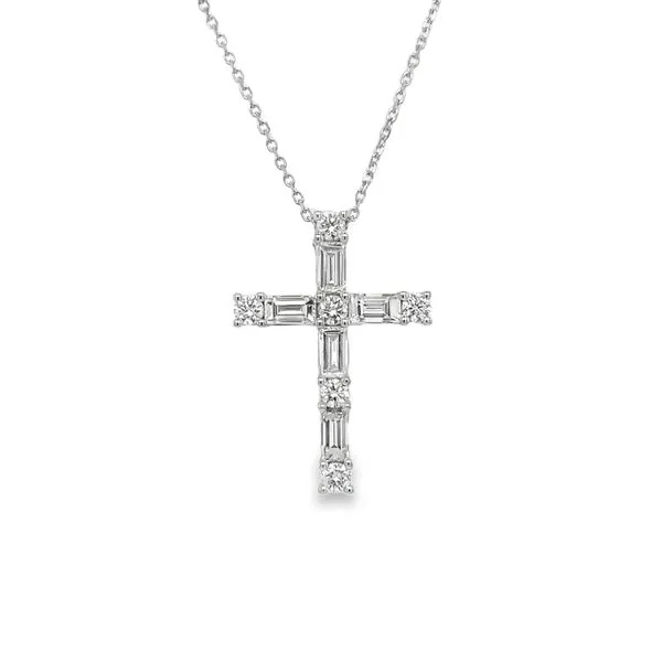 14k White Gold Diamond Cross Pendant Necklace Toner Jewelers Overland Park, KS