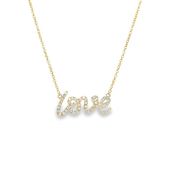 14k Yellow Gold Love Diamond Necklace Toner Jewelers Overland Park, KS