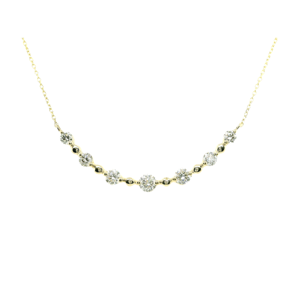 14k Yellow Gold Curved Bar Diamond Necklace Toner Jewelers Overland Park, KS