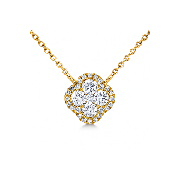 14k Yellow Gold Diamond Clover Necklace Toner Jewelers Overland Park, KS
