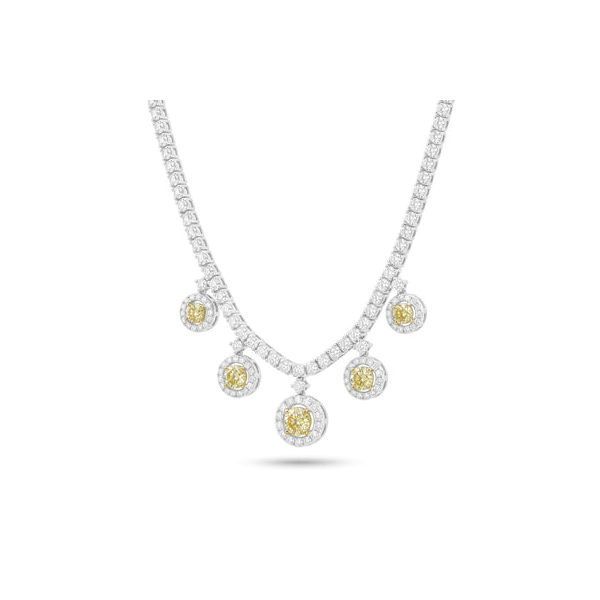 18k White Gold Yellow Diamond Drop Necklace Image 2 Toner Jewelers Overland Park, KS