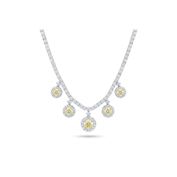 18k White Gold Yellow Diamond Drop Necklace Toner Jewelers Overland Park, KS