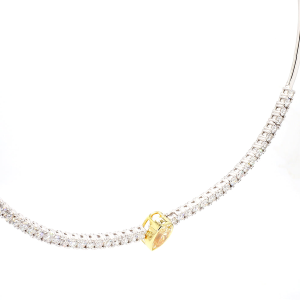 18k White Gold Yellow & White Diamond Choker Image 2 Toner Jewelers Overland Park, KS