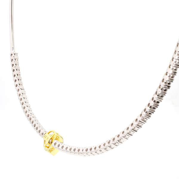 18k White Gold Yellow & White Diamond Choker Image 4 Toner Jewelers Overland Park, KS