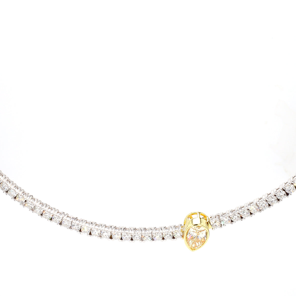 18k White Gold Yellow & White Diamond Choker Toner Jewelers Overland Park, KS