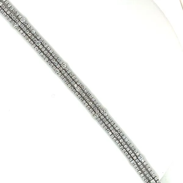 18 Karat White Gold Three Row Diamond Tennis Bracele Image 2 Toner Jewelers Overland Park, KS
