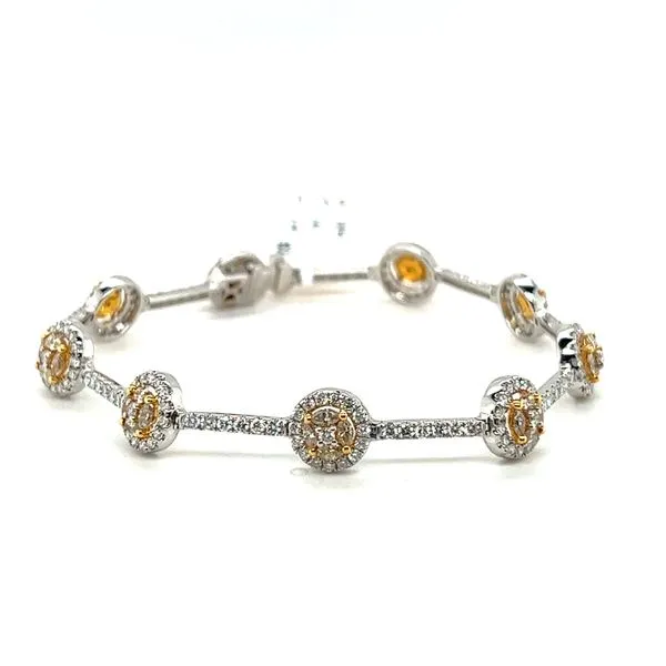 18 Karat White and Yellow Gold Diamond Tennis Bracelet Image 2 Toner Jewelers Overland Park, KS