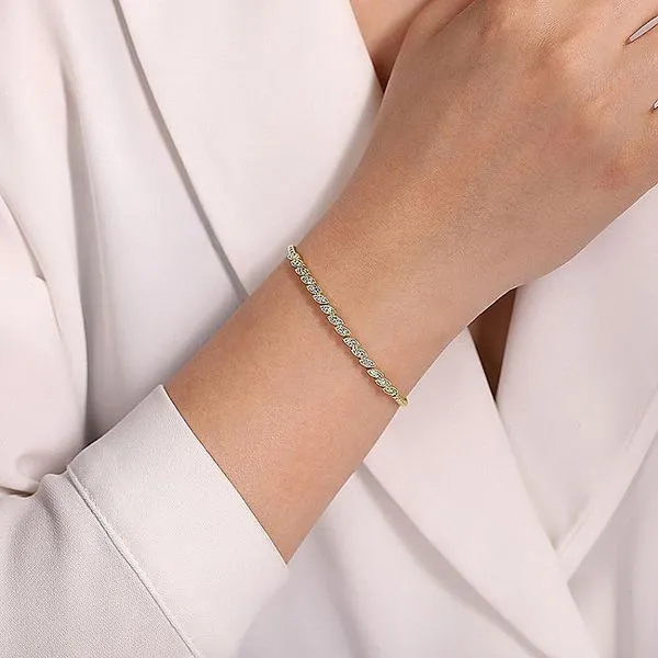 Gabriel & Co. 14K Yellow Gold Bujukan Diamond Marquise Stations Bracelet Image 4 Toner Jewelers Overland Park, KS