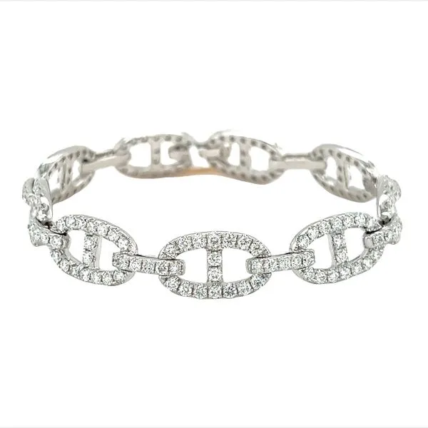14 Karat White Gold Diamond Link Bracelet Toner Jewelers Overland Park, KS