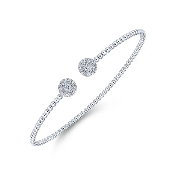 Gabriel & Co. 14K White Gold Bujukan Diamond Cluster Split Bangle Image 2 Toner Jewelers Overland Park, KS