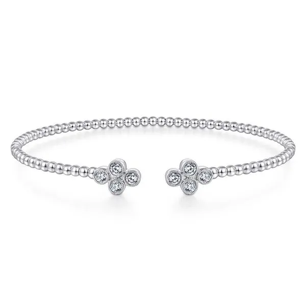 Gabriel & Co 14K White Gold Bujukan Quatrefoil Diamond Bracelet Toner Jewelers Overland Park, KS