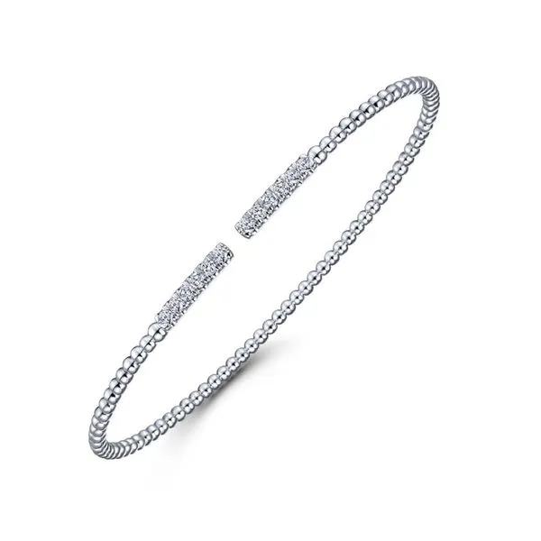 Gabriel & Co. 14K White Gold Bujukan Diamond Pavé Bar Cuff Bracelet Image 2 Toner Jewelers Overland Park, KS