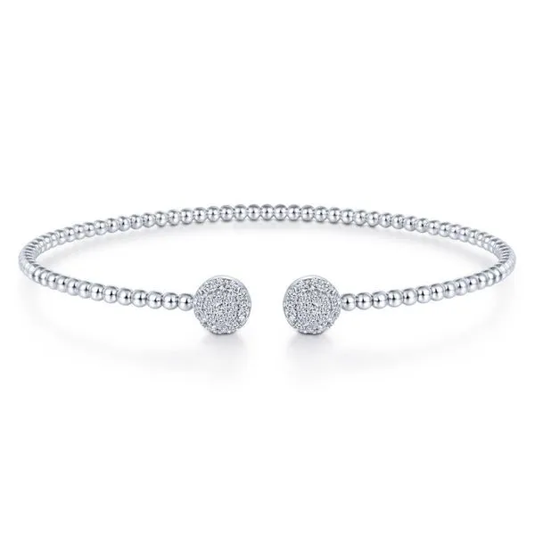 Gabriel & Co. 14K White Gold Bujukan Diamond Cluster Bangle Toner Jewelers Overland Park, KS