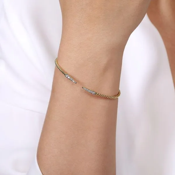 Gabriel & Co. 14K Yellow Gold Bujukan Diamond Spike Split Bangle Image 4 Toner Jewelers Overland Park, KS
