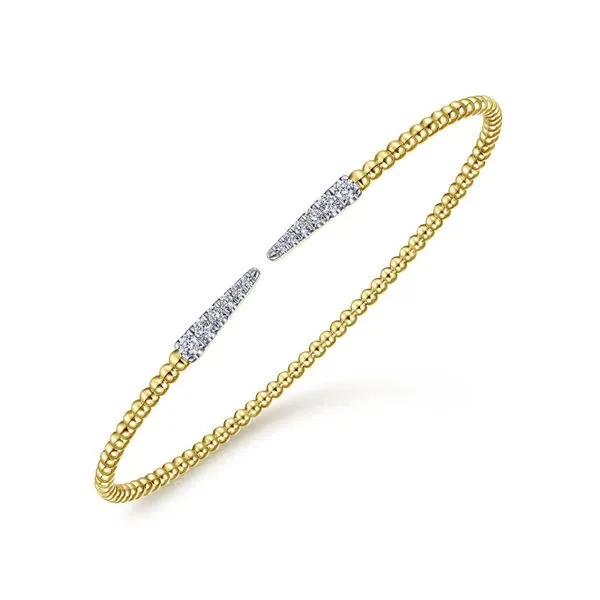 Gabriel & Co. 14K Yellow Gold Bujukan Diamond Spike Bangle Image 2 Toner Jewelers Overland Park, KS