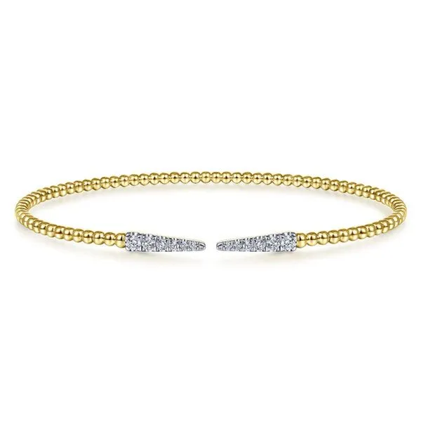 Gabriel & Co. 14K Yellow Gold Bujukan Diamond Spike Bangle Toner Jewelers Overland Park, KS