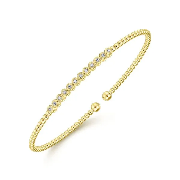 Gabriel & Co. 14K Yellow Gold Bujukan Diamond Bangle Image 2 Toner Jewelers Overland Park, KS