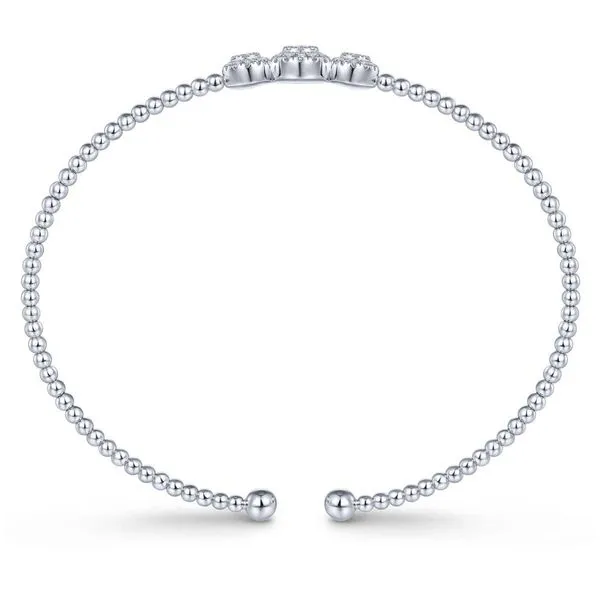 Gabriel & Co. 14K White Gold Bujukan Bead Diamond Cuff Bracelet Image 3 Toner Jewelers Overland Park, KS