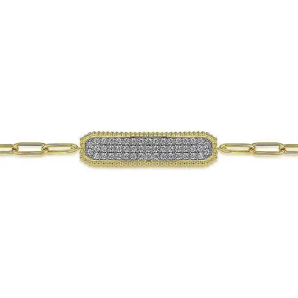 Gabriel & Co. 14K Yellow Gold Diamond Bar Bracelet Image 2 Toner Jewelers Overland Park, KS