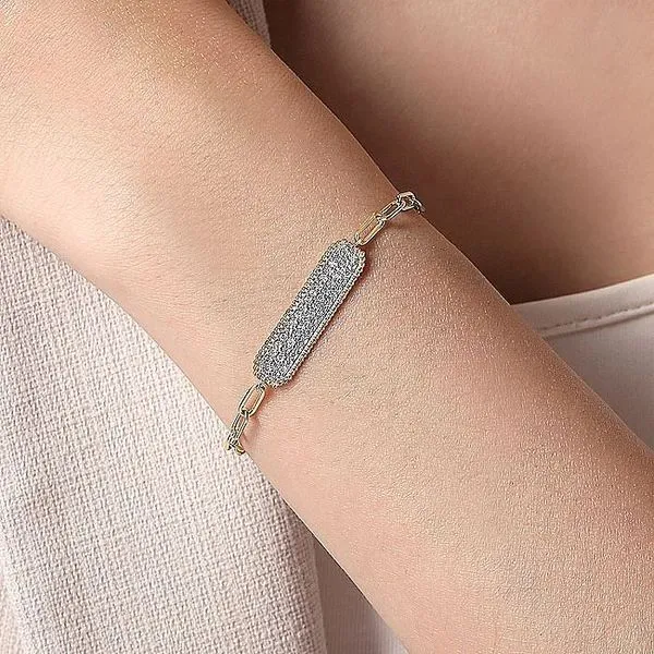 Gabriel & Co. 14K Yellow Gold Diamond Bar Bracelet Image 3 Toner Jewelers Overland Park, KS