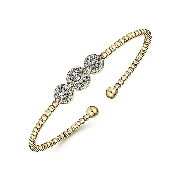 Gabriel & Co. 14K Yellow Gold Diamond Station Bujukan Bracelet Image 2 Toner Jewelers Overland Park, KS