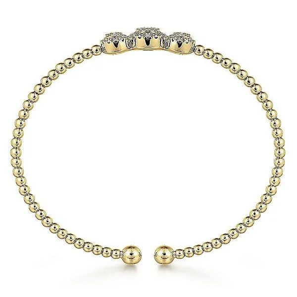 Gabriel & Co. 14K Yellow Gold Diamond Station Bujukan Bracelet Image 3 Toner Jewelers Overland Park, KS