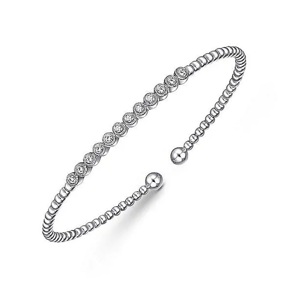 Gabriel & Co. 14K White Gold  Diamond Station Bujukan Bracelet Image 2 Toner Jewelers Overland Park, KS