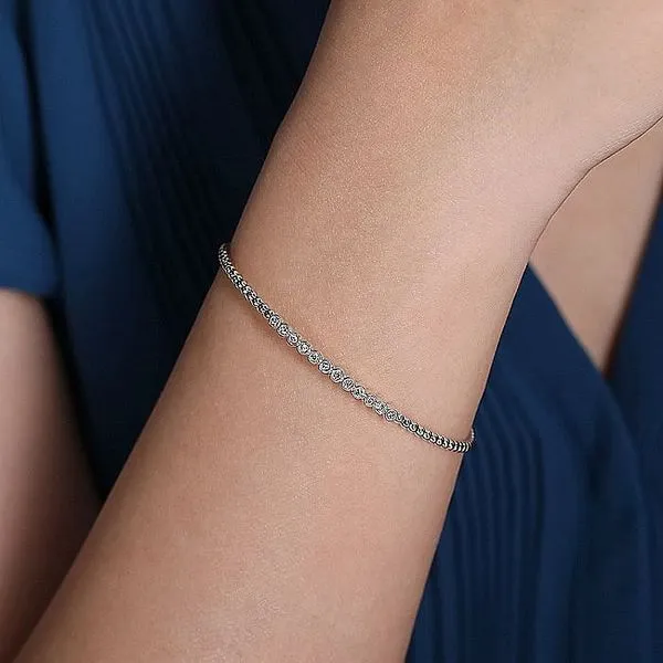 Gabriel & Co. 14K White Gold  Diamond Station Bujukan Bracelet Image 4 Toner Jewelers Overland Park, KS