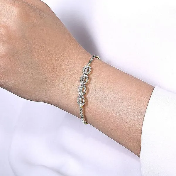 Gabriel & Co. 14K Yellow Gold Diamond Bujukan Bracelet Image 4 Toner Jewelers Overland Park, KS