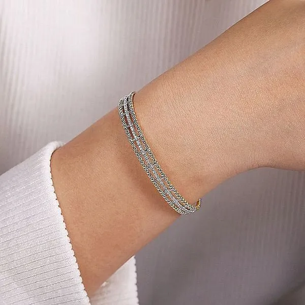 Gabriel & Co. 14K Gold Bujukan Diamond Cuff Bracelet Image 4 Toner Jewelers Overland Park, KS