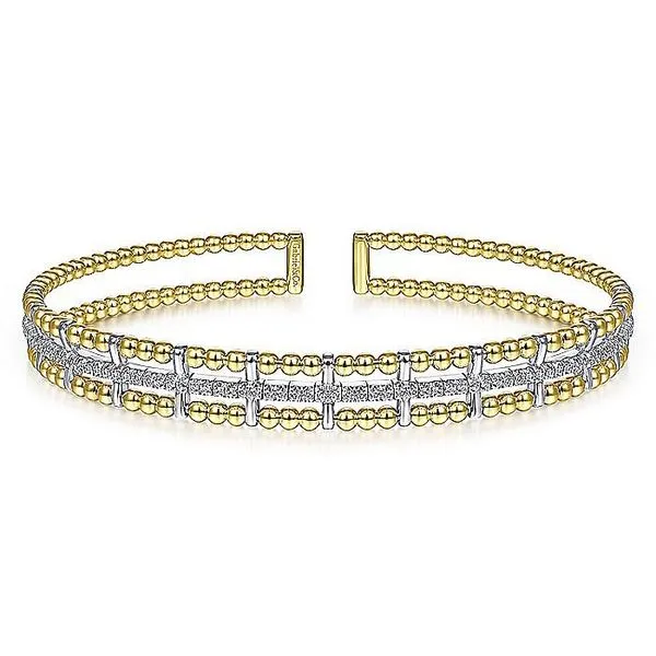 Gabriel & Co. 14K Gold Bujukan Diamond Cuff Bracelet Toner Jewelers Overland Park, KS