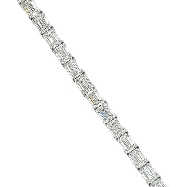 Platinum 14cttw Emerald Diamond Tennis Bracelet Image 2 Toner Jewelers Overland Park, KS
