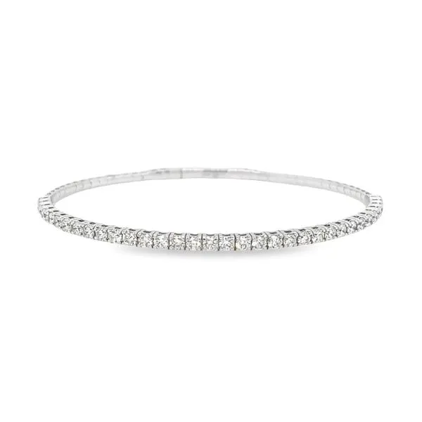14k White Gold Flexible Diamond Bangle Bracelet Toner Jewelers Overland Park, KS