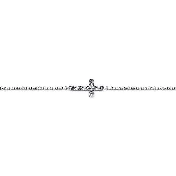 Gabriel & Co. 14K White Gold Diamond Cross Bracelet Image 2 Toner Jewelers Overland Park, KS