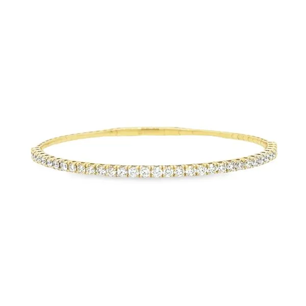 14k Yellow Gold Flexible Diamond Bangle Bracelet Toner Jewelers Overland Park, KS