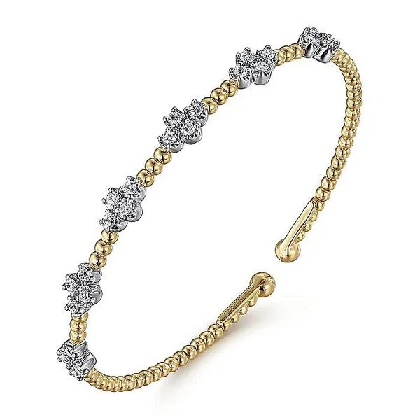 Gabriel & Co. 14k Gold Bujukan Diamond Bangle Image 2 Toner Jewelers Overland Park, KS