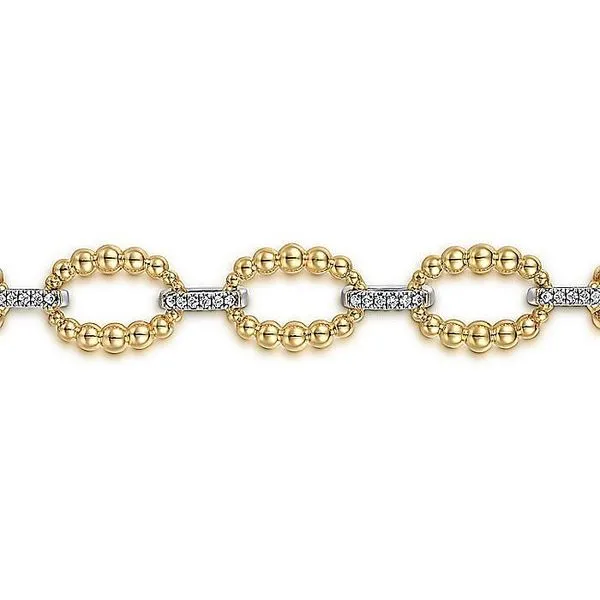 Gabriel & Co. 14K Gold Diamond Bujukan Link Tennis Bracelet Image 2 Toner Jewelers Overland Park, KS
