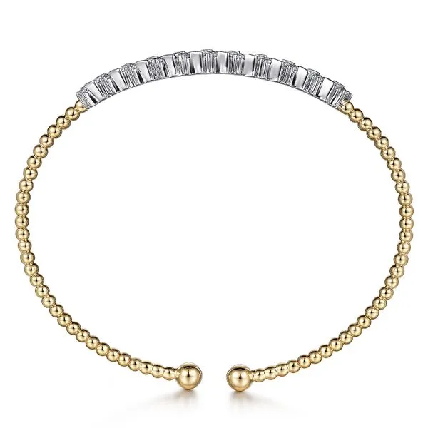 Gabriel & Co. 14K Gold Bujukan Baguette Diamond Cuff Bracelet Image 3 Toner Jewelers Overland Park, KS