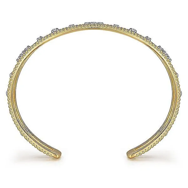 Gabriel & Co. 14K Gold Diamond Bujukan Cuff Bangle Image 3 Toner Jewelers Overland Park, KS
