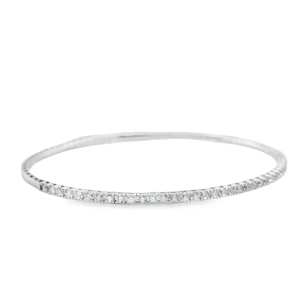 14k White Gold White Gold Flexible Diamond Bangle Image 2 Toner Jewelers Overland Park, KS