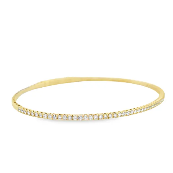 14k Yellow Gold Flexible Diamond Bangle Image 2 Toner Jewelers Overland Park, KS