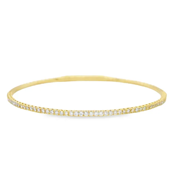 14k Yellow Gold Flexible Diamond Bangle Toner Jewelers Overland Park, KS