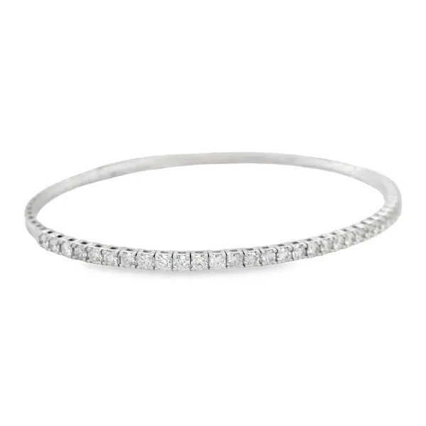 14k White Gold Flexible Diamond Bangle Image 2 Toner Jewelers Overland Park, KS