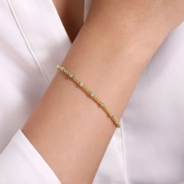 Gabriel & Co. 14k Yellow Gold Diamond Bujukan Bracelet Image 4 Toner Jewelers Overland Park, KS