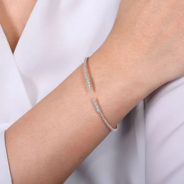 Gabriel & Co. 14K White Gold Bujukan Diamond Spike Split Bangle Image 4 Toner Jewelers Overland Park, KS