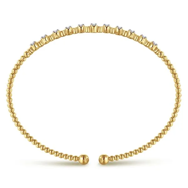 Gabriel & Co. 14k Yellow Gold Diamond Bangle Image 2 Toner Jewelers Overland Park, KS