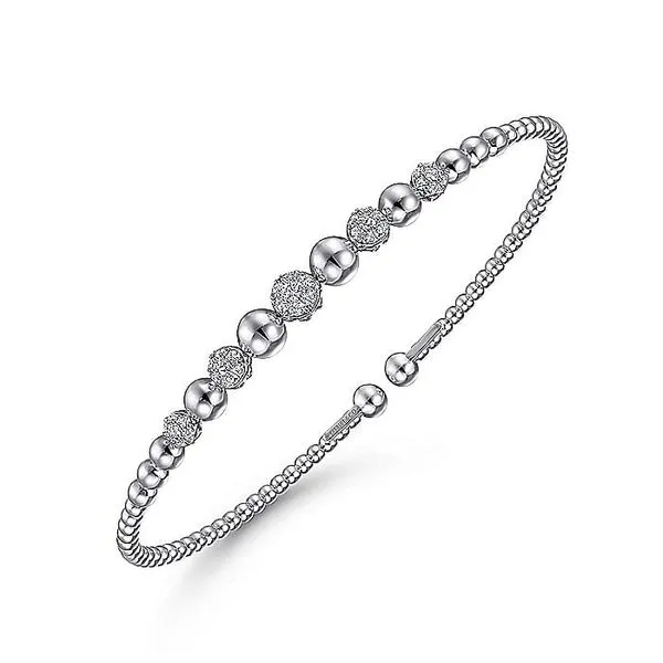 Gabriel & Co. 14K White Gold Pave Diamond Bujukan Bracelet Image 2 Toner Jewelers Overland Park, KS