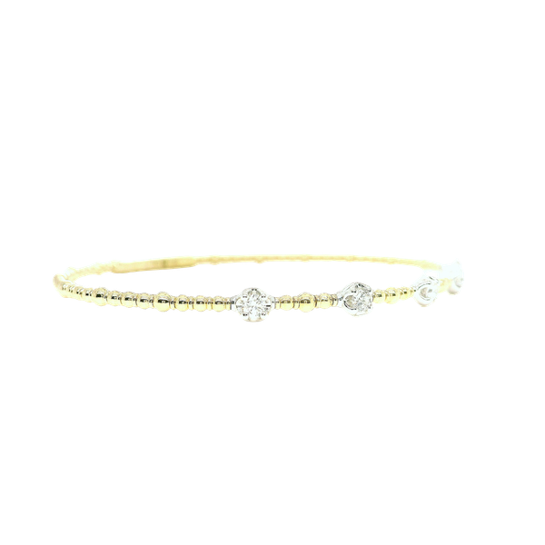14k Two Tone Flexible Diamond Bangle Image 3 Toner Jewelers Overland Park, KS